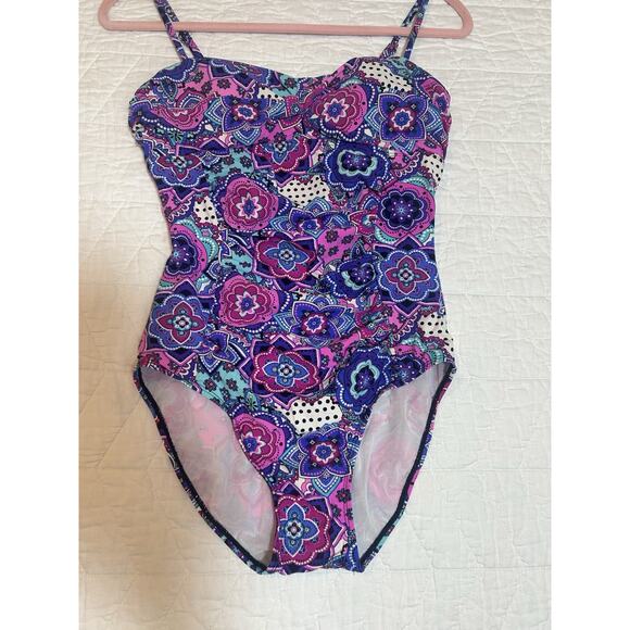 Assets By Spanx Other - Spanx Love Your Assets Floral Swimsuit Medium One Piece Slimming Power Suit